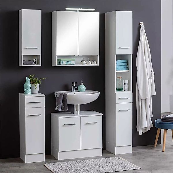 Badezimmer Komplettset in Weiß 110 cm breit (fünfteilig) günstig online kaufen