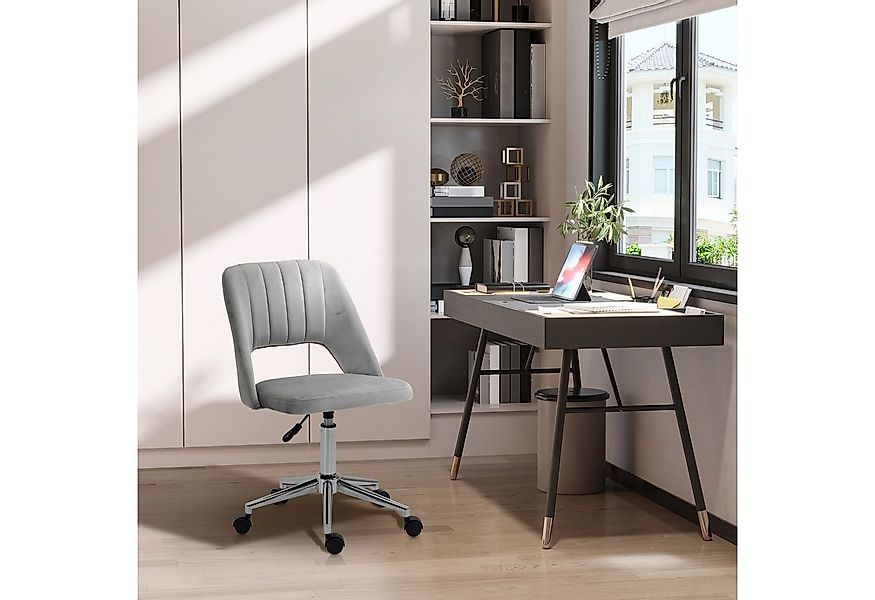 Vinsetto Bürostuhl Schreibtischstuhl ohne Armlehne, mit Samtoptik (drehbar günstig online kaufen