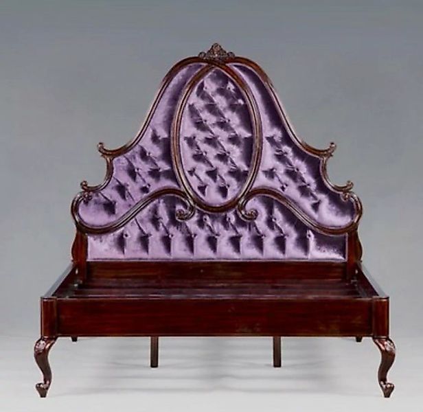 Casa Padrino Bett Bett Mahagoni Lila- Louis XV Französisches Bett günstig online kaufen