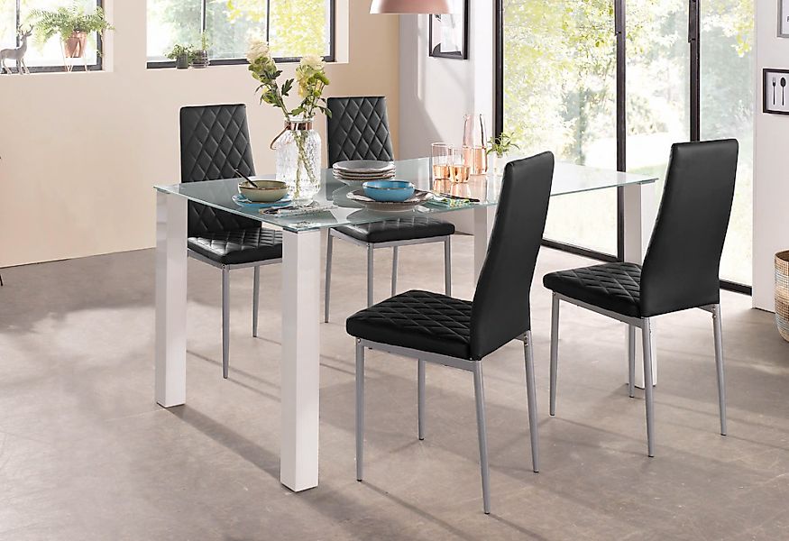INOSIGN Essgruppe Set, 5 Stk. tlg. 160 cm breiter Glastisch, verschiedene F günstig online kaufen