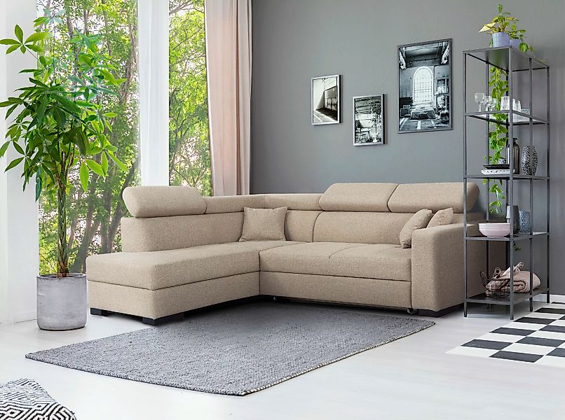 Home affaire Ecksofa »Tulio L-Form«, wahlweise mit Bettfunktion und Bettkas günstig online kaufen