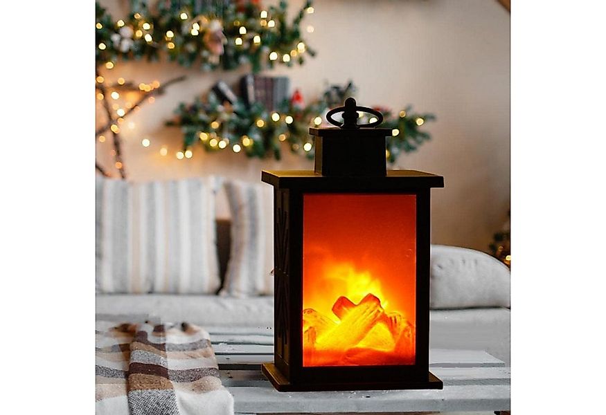 MUPOO LED Laterne LED Kamin USB-/Batteriebetrieben LED Dekolicht 3D-Flammen günstig online kaufen