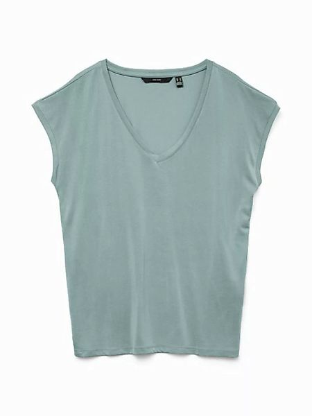 Vero Moda T-Shirt Basic Stretch T-Shirt V-Neck VMFILLI 5282 in Grau günstig online kaufen