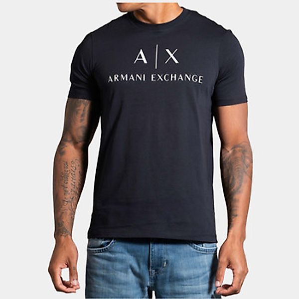 EAX  T-Shirt Slim fit jersey t-shirt with logo - navy günstig online kaufen