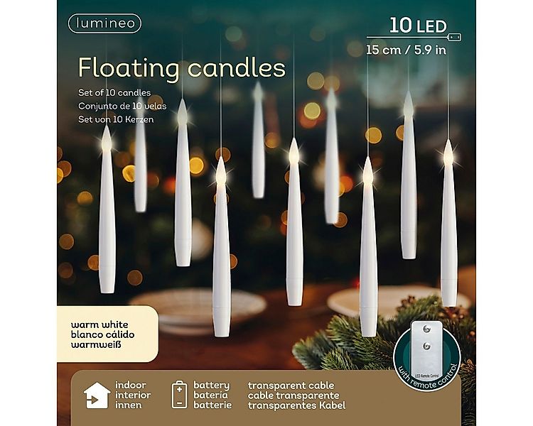 Lumineo LED-Christbaumkerzen Lumineo Floating Candles Weiß 10 LED 15 cm war günstig online kaufen
