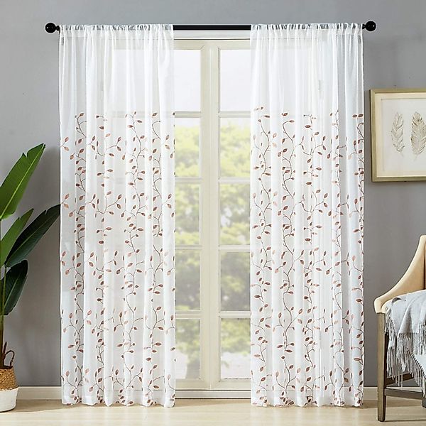 BYSURE Vorhang, Stangendurchzug (2 St), halbtransparent, günstig online kaufen