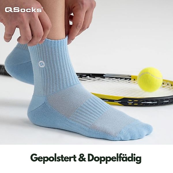 QSOCKS Kurzsocken Halbhohe Quarter Sportsocken gepolstert günstig online kaufen