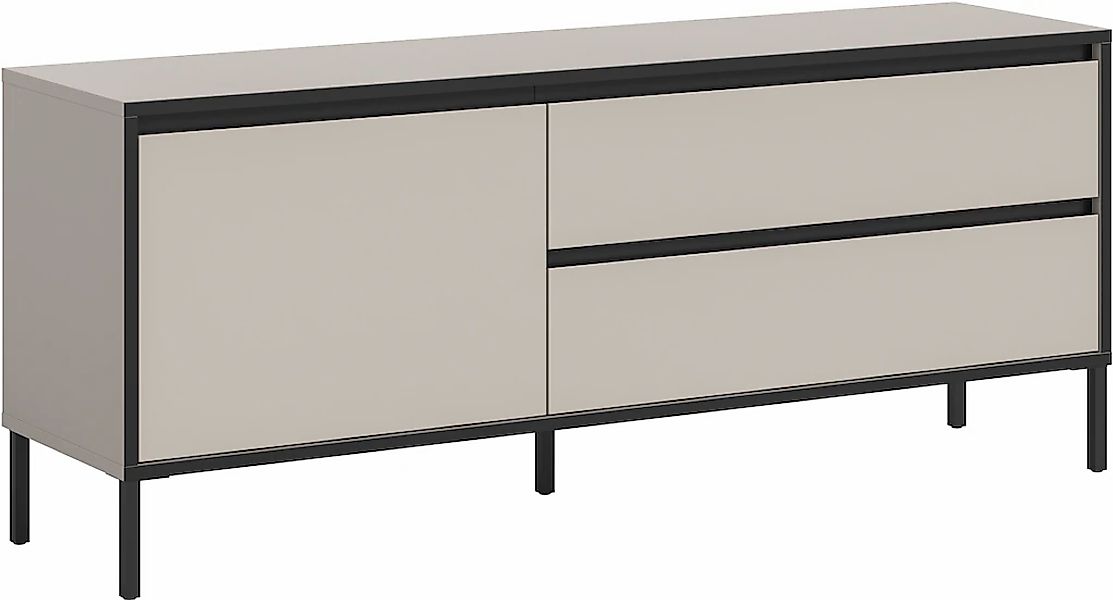 Home affaire Lowboard "NORT, Breite: 150cm, mit Metall Stabfuß, 1 Klappe, 2 günstig online kaufen