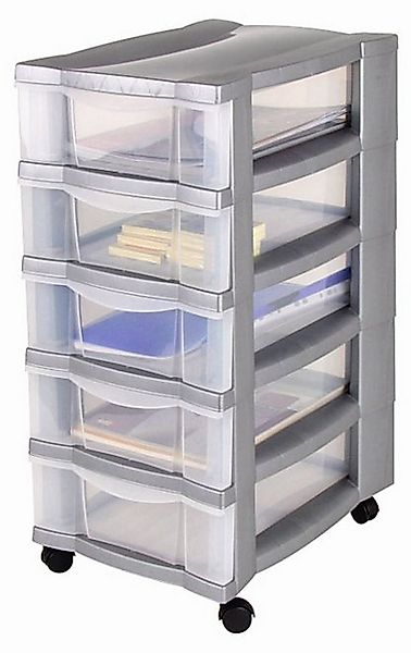 Spetebo Allzweckkiste Schubladenschrank rollbar - 66 cm - Rollcontainer (St günstig online kaufen