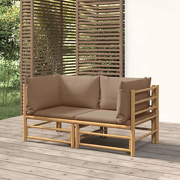 vidaXL Gartenlounge-Set Garten-Ecksofas mit Taupe Kissen günstig online kaufen