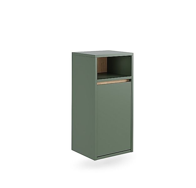 Vicco Wäscheschrank Viola, Grün/Artisan, 38 x 80 cm mit Wäschkorb günstig online kaufen
