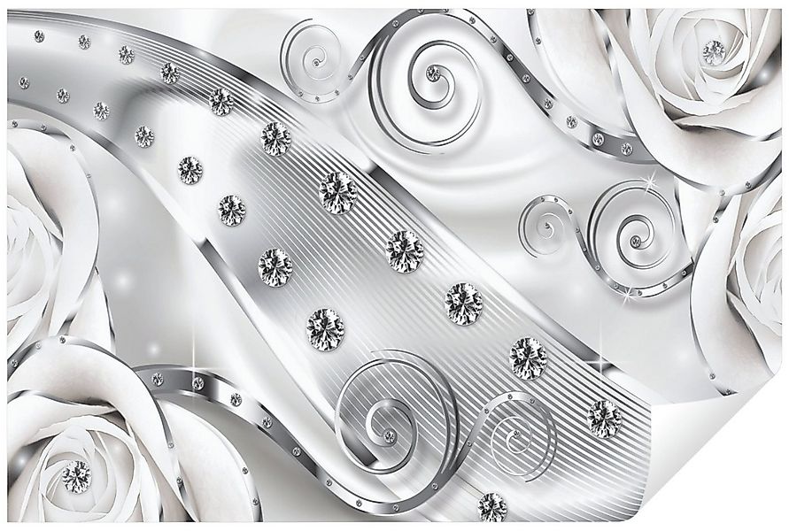 Wallarena Fototapete Blumen Diamanten 3D Vlies Tapete Wohnzimmer Schlafzimm günstig online kaufen