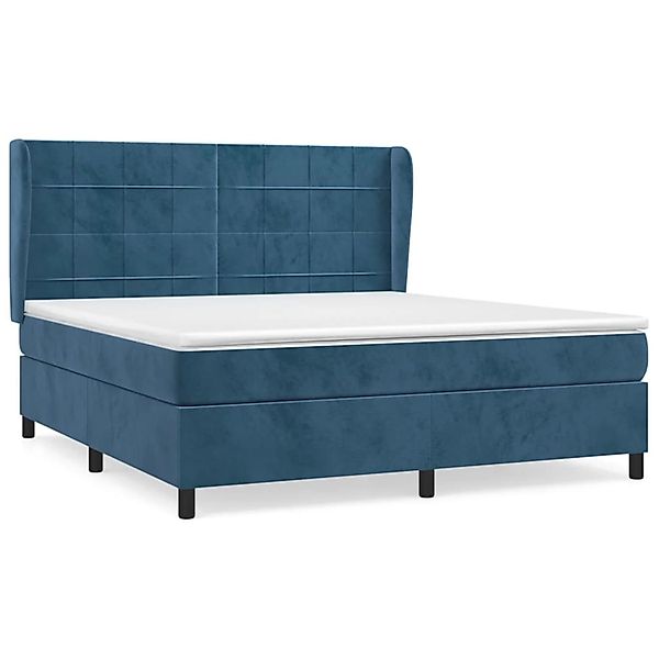 vidaXL Boxspringbett mit Matratze Dunkelblau 160x200 cm Samt 3129223 günstig online kaufen