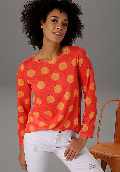 Aniston CASUAL Langarmshirt mit Punkten günstig online kaufen
