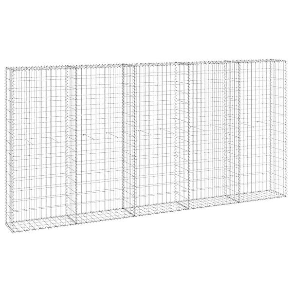 vidaXL Gabionenzaun, Gabionenwand mit Abdeckung Verzinkter günstig online kaufen