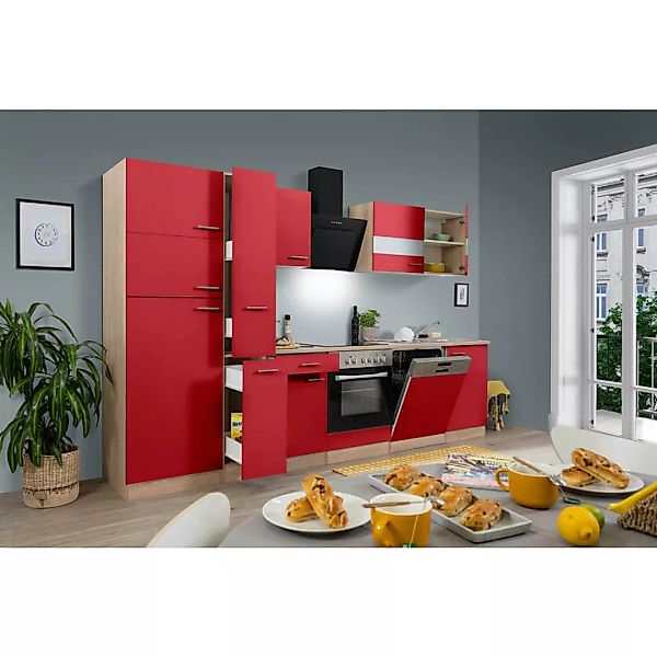 Respekta Küchenblock Economy rot B/H/T: ca. 310x200x60 cm günstig online kaufen