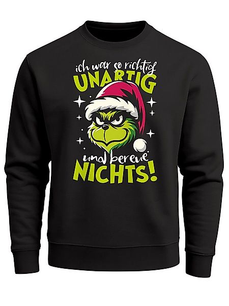 MoonWorks Sweatshirt Sweatshirt Herren Weihnachtspullover Grinch Spruch Una günstig online kaufen