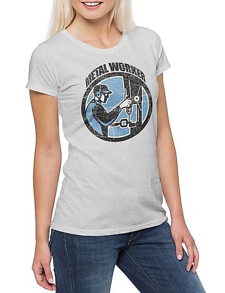 Urban Backwoods Print-Shirt Metal Worker Damen T-Shirt Schlosser Locksmith günstig online kaufen