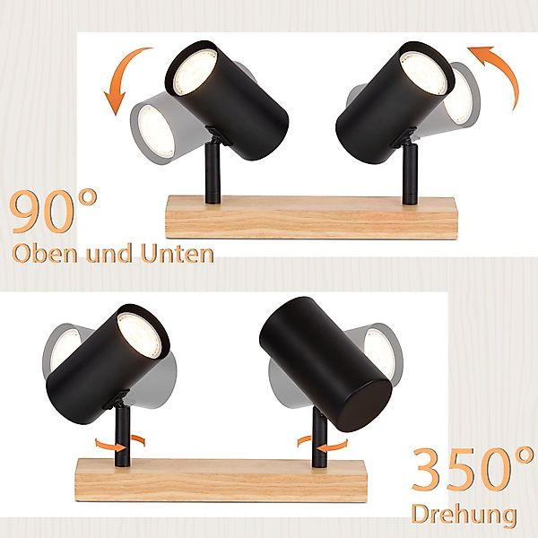 Nettlife Deckenstrahler Weiß Holz 1/2/3 Flammig günstig online kaufen