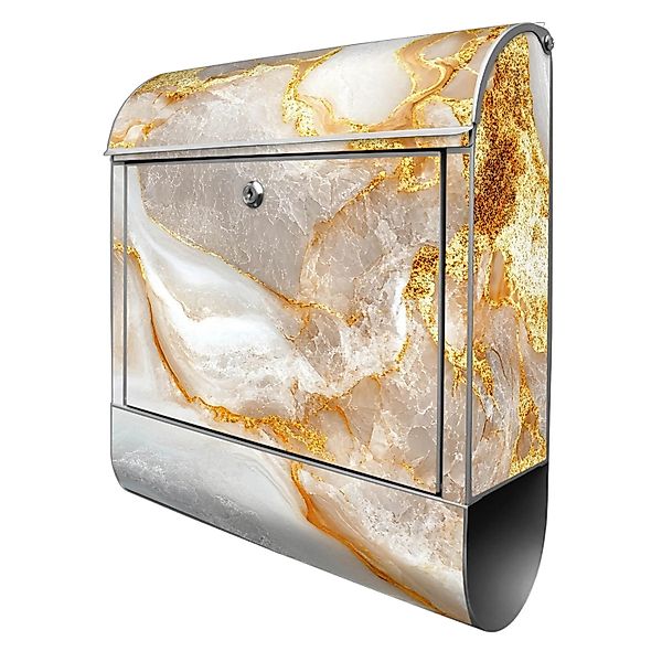 Banjado Design Briefkasten Silber Pulverbeschichtet 39x47x14cm 2 Schlüssel günstig online kaufen