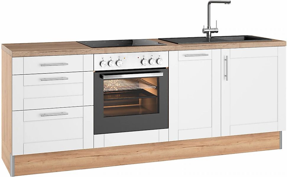 KOCHSTATION Küchenzeile "KS-Ahus", 225 cm breit,wahlweise mit E-Geräten,Sof günstig online kaufen