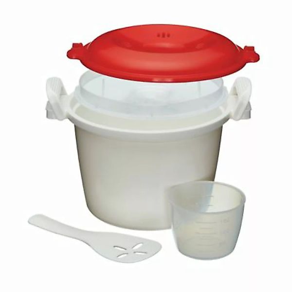 Neuetischkultur Mikrowellen Reiskocher, 5-teilig 1,5 Liter rot/weiß günstig online kaufen