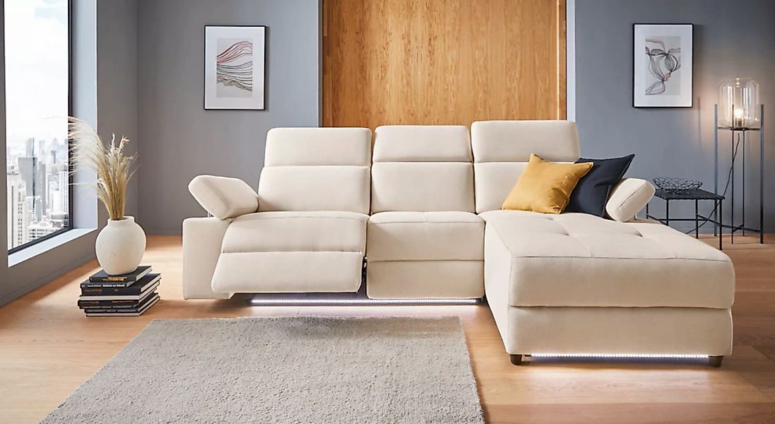 Places of Style Ecksofa »Kilado, L-Form,«, mit Relaxfunktion, verstellbarer günstig online kaufen