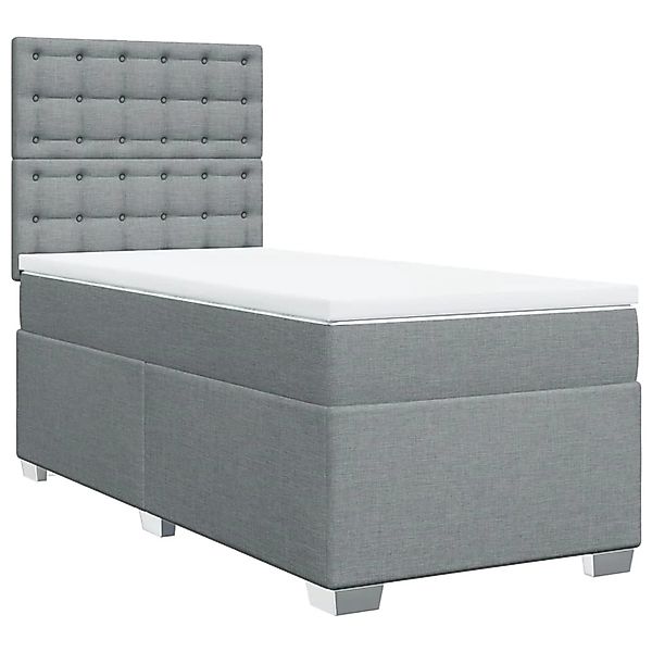 vidaXL Boxspringbett mit Matratze Hellgrau 90x200 cm Stoff2097729 günstig online kaufen