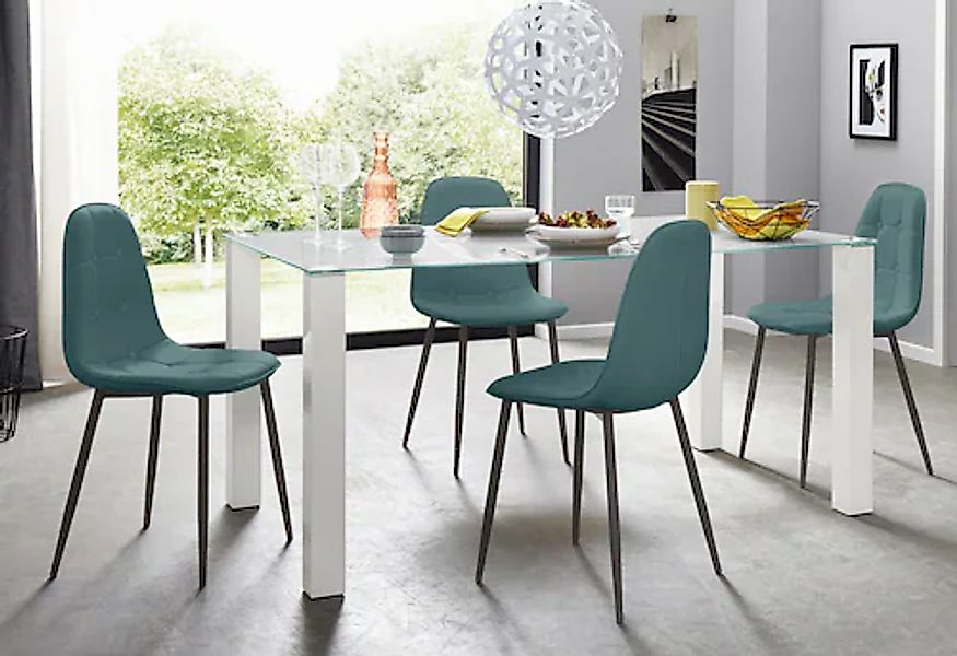 INOSIGN Essgruppe Set, 5 Stk. tlg. mit Glastisch, Breite 160 cm günstig online kaufen
