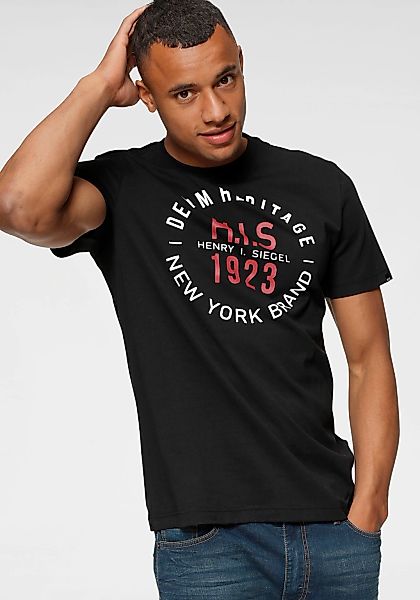 H.I.S Rundhalsshirt, Kurzarm, schmale Passform, mit Print, Rundhals, aus Ba günstig online kaufen