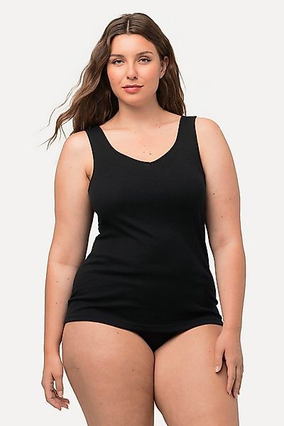 Ulla Popken Achselhemd bis 64 Basic Top aus Baumwolle Slim Fit günstig online kaufen