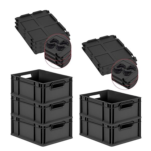 PROREGAL SuperSparSet 5x Eurobox Nextgen Grip Mit Scharnierdeckel Und Schwa günstig online kaufen