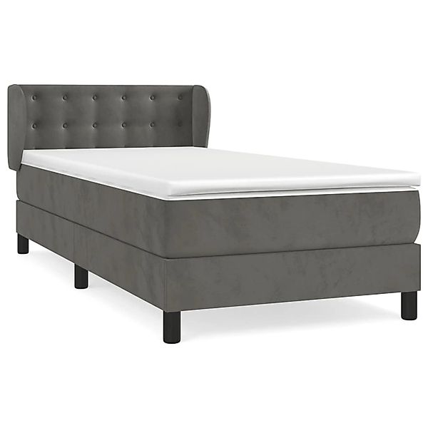 vidaXL Boxspringbett mit Matratze Dunkelgrau 100x200 cm Samt1398152 günstig online kaufen