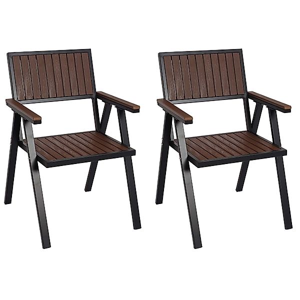 Proregal 2er-Set Gartenstuhl HxBxT 87x57x53 cm Sitzhöhe 43cm Outdoor-Beschi günstig online kaufen