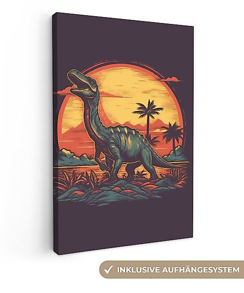 OneMillionCanvasses® Leinwandbild Retro - Dinosaurier - günstig online kaufen