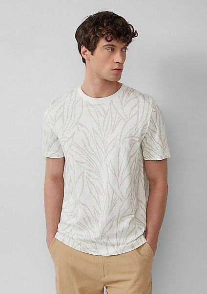 s.Oliver Kurzarmshirt T-Shirt Baumwollshirt mit Print und Flammgarnstruktur günstig online kaufen