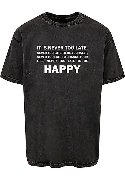 Merchcode T-Shirt Merchcode Herren Never Too Late Acid Washed Heavy Oversiz günstig online kaufen