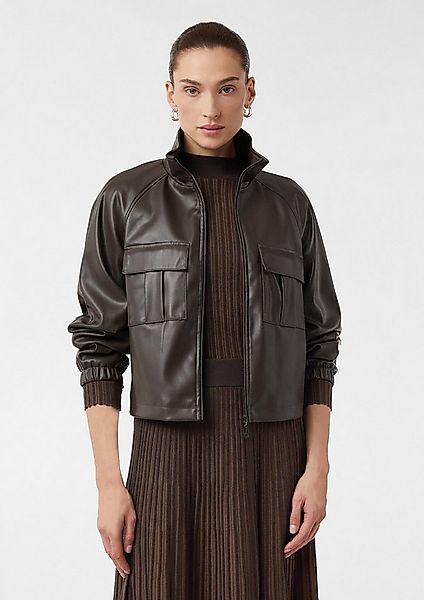 comma Funktionsjacke Indoor-Jacke Jacke in Glattleder-Optik mit aufgesetzte günstig online kaufen