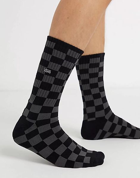 Vans – Checkerboard II – Socken in Schwarz/Grau mit Schachbrettmuster günstig online kaufen