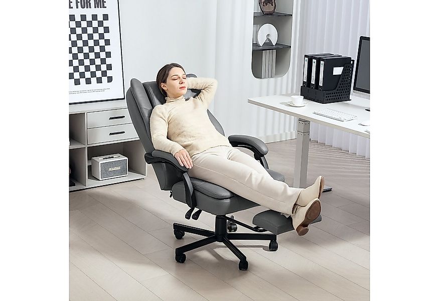 HOMCOM Schreibtischstuhl mit Massagefunktion, Liegefunktion (ergonomischer günstig online kaufen