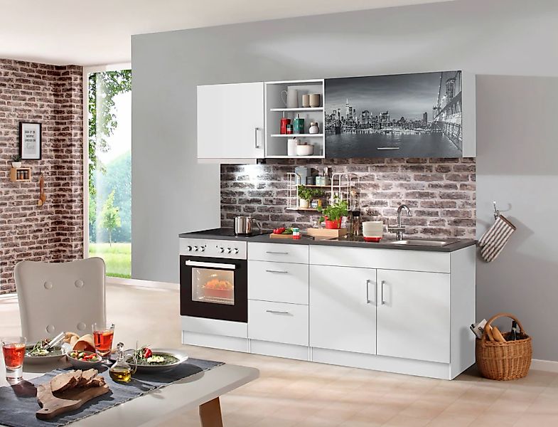 KOCHSTATION Küchenzeile »KS-Paris«, mit E-Geräten, Breite 210 cm günstig online kaufen