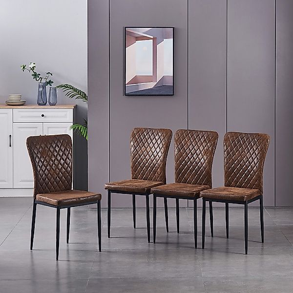 JYMTOM Esszimmerstuhl Samt/Kunstleder, hoher Lehne, Metallgestell, günstig online kaufen