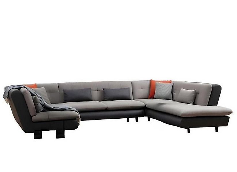 JVmoebel Ecksofa Ecksofa U-Form Wohnzimmer Textil Material mit Kissen Moder günstig online kaufen