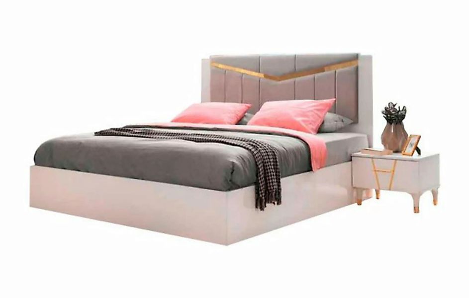 JVmoebel Bett Modern Schlafzimmer Bett Doppelbett Weiß Einafarbig Rechtecki günstig online kaufen