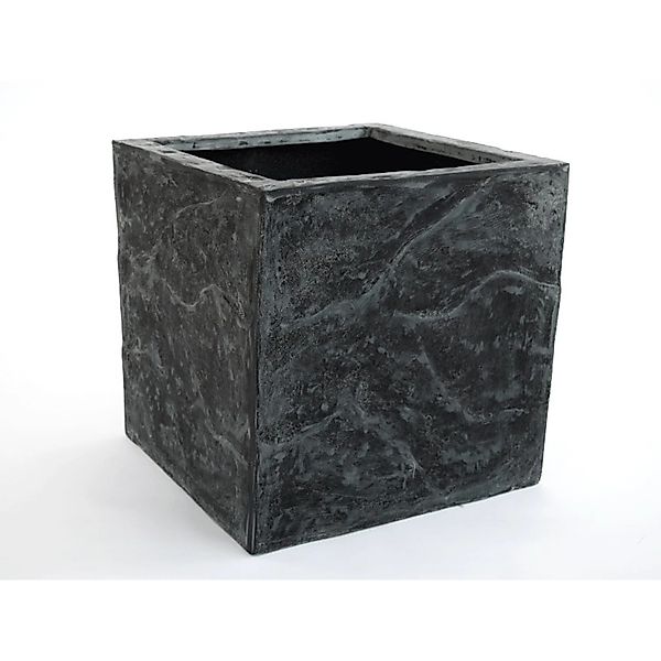 Elegant Einrichten Pflanzkübel Fiberglas Stein-Optik Quadratisch 40x40x40cm günstig online kaufen