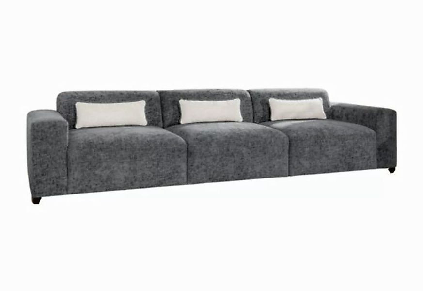 Luxusbetten24 Sofa Designer 3er Sofa Napoli, mit geflochtener Stoffstruktur günstig online kaufen