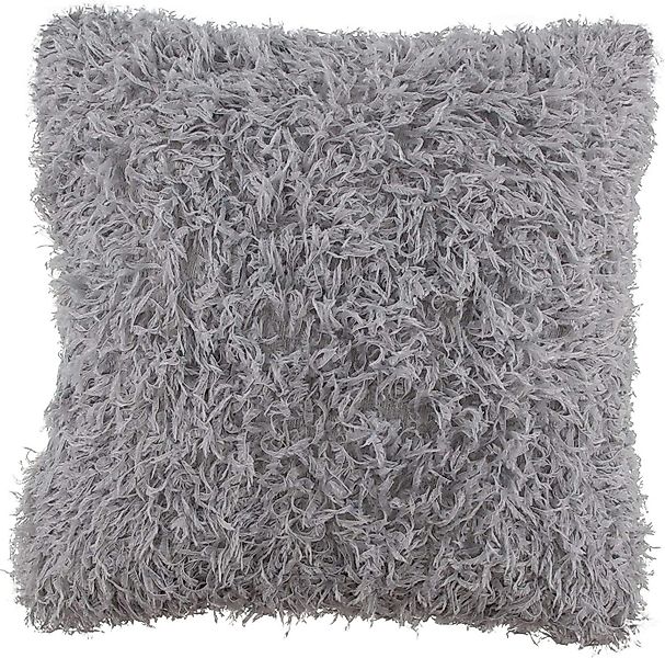 Frank Flechtwaren Kissenbezug mit Federn Zottellook grau günstig online kaufen