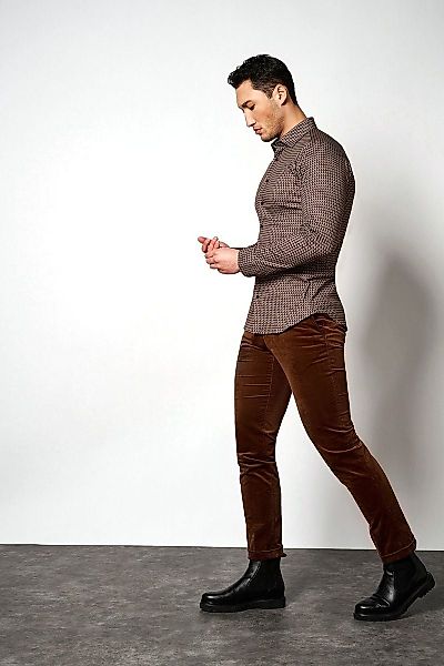DESOTO Hemd Kent Figuren Braun - Größe XXL günstig online kaufen