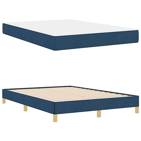 vidaXL Boxspringbett Blau 140 x 200 cm Stoff 3398576 günstig online kaufen