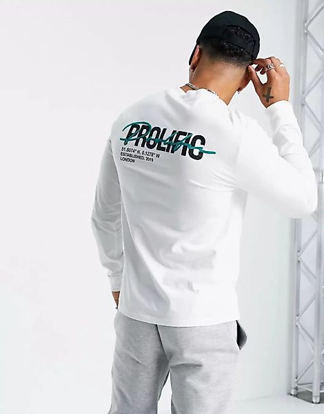 River Island – Prolific – T-Shirt mit Rückenprint in Schwarz-Weiß günstig online kaufen